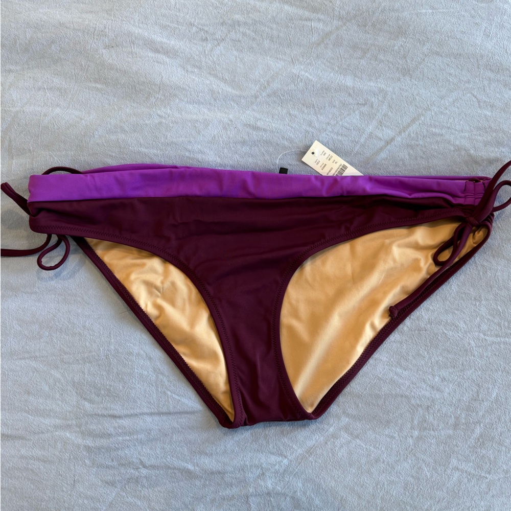 J. Crew color block string bikini bottom👙